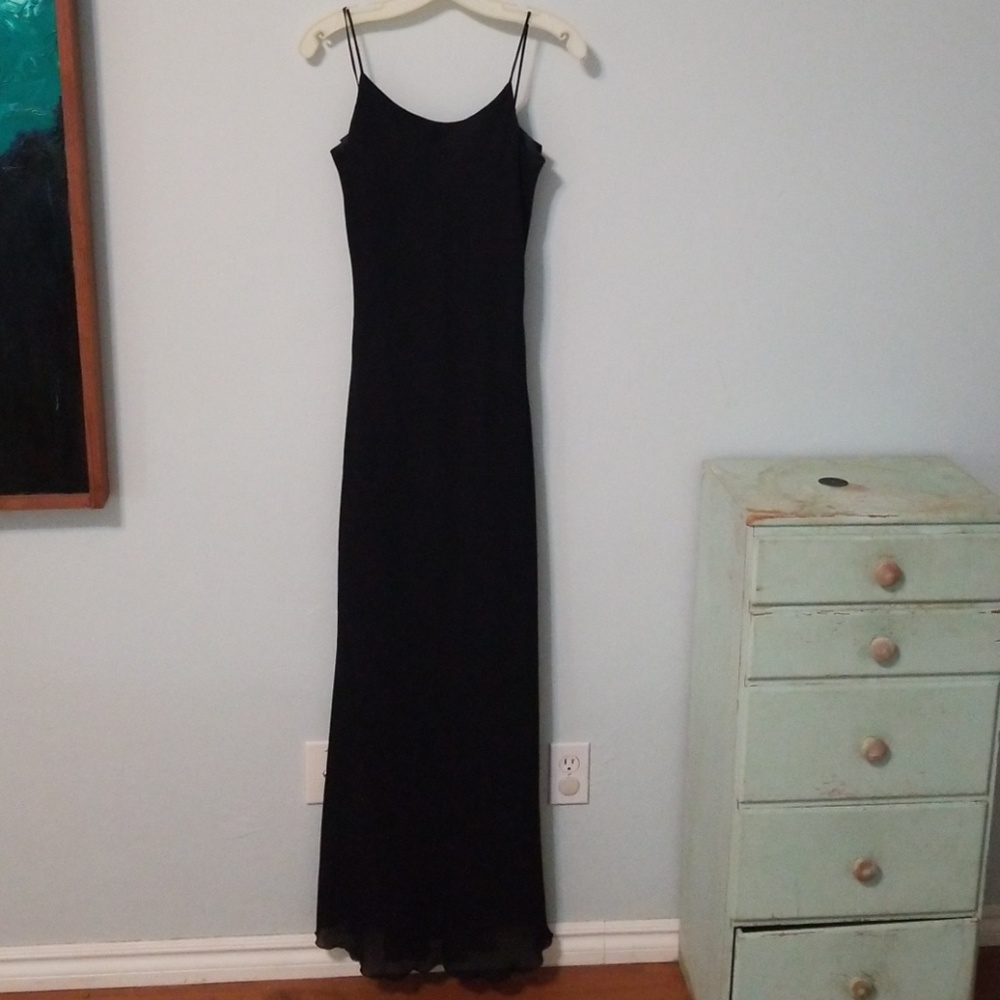 Gorgeous draped back black dress